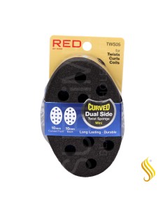 Red Kiss Twist Sponge Mini Curved Double Side Esponja Para El Cabello